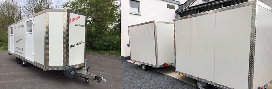 Toilettenwagen mit Alu Riffelblech Winkel